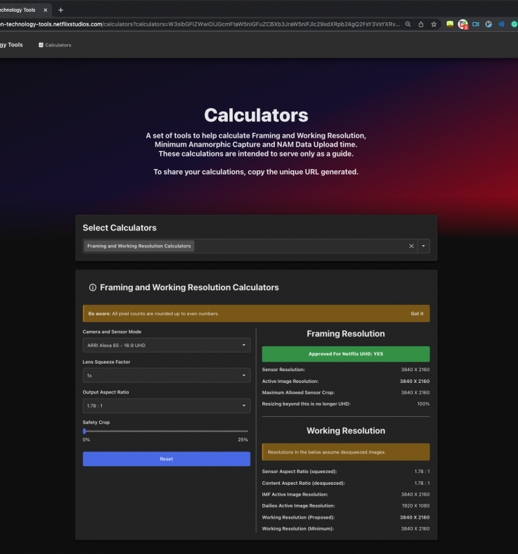 Production Technology Tools de Netflix: calculadoras para producción profesional